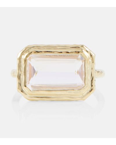 Octavia Elizabeth Elbow Beach 18kt Gold Ring With Morganite - White