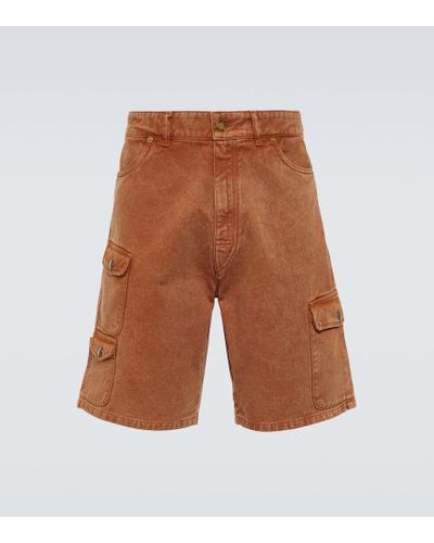ERL Shorts cargo di jeans - Marrone