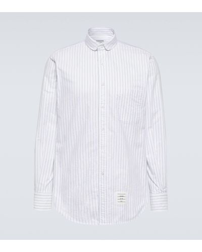 Thom Browne Chemise en coton a fines rayures - Blanc