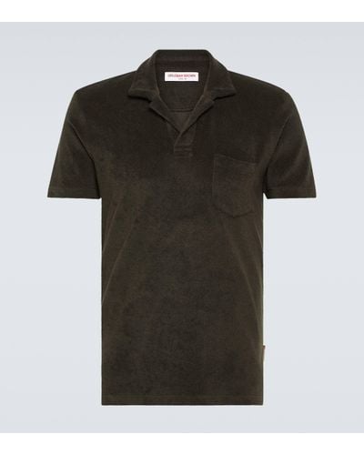 Orlebar Brown Cotton Terry Polo Shirt - Black
