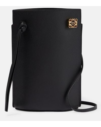 Loewe Dice Pocket Leather Shoulder Bag - Black