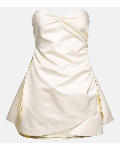 ROTATE BIRGER CHRISTENSEN Strapless Satin-crepe Mini Dress - White