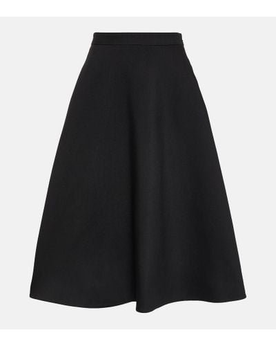 Valentino Crepe Couture High-rise Midi Skirt - Black