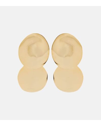 Jennifer Behr Issey Double Disc 18kt Gold-plated Drop Earrings - Natural