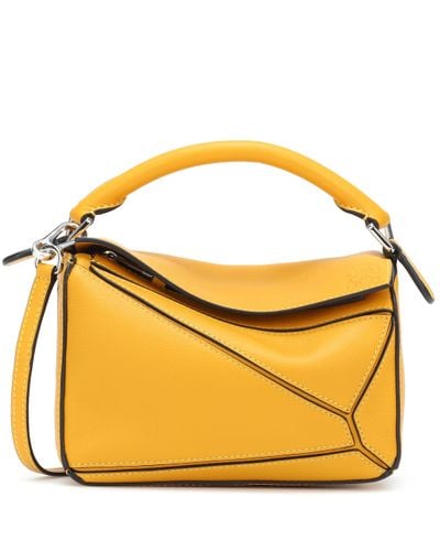 Loewe Small Puzzle Bag In Soft Grained Calfskin - Yellow
