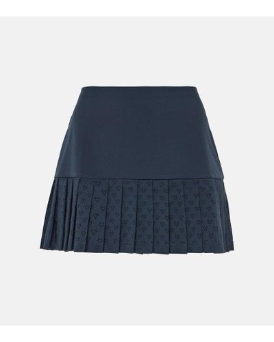 Tory Sport Logo Pleated Tennis Skirt - Blue