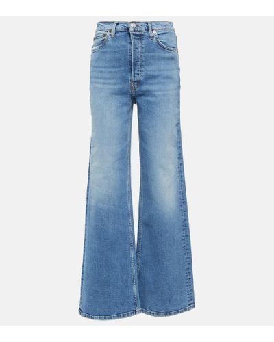 RE/DONE High-Rise Wide-Leg Jeans 70s - Blau