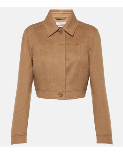 Max Mara Foglia Camel Hair Biker Jacket - Brown