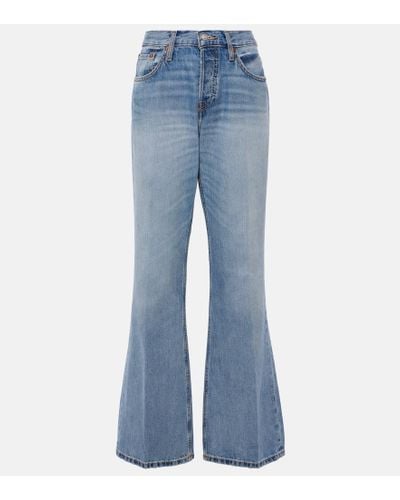 RE/DONE Mid-Rise Wide-Leg Jeans Loose Boot - Blau