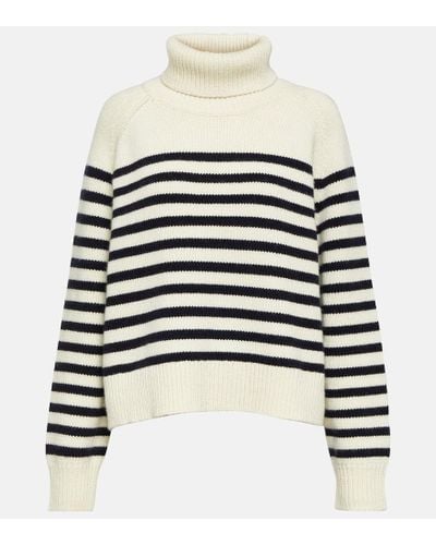 Nili Lotan Gideon Striped Wool And Cashmere Sweater - Black