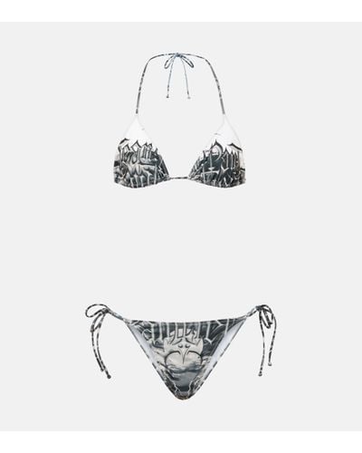 Jean Paul Gaultier Bikini imprime - Blanc
