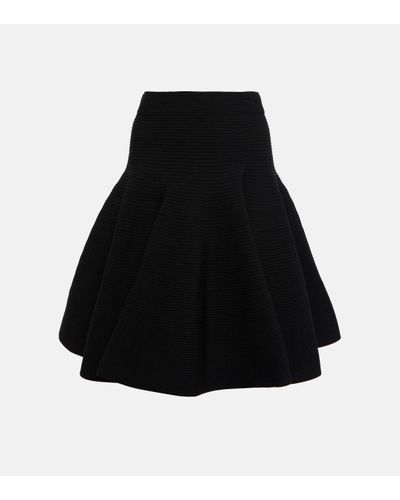Alaïa Ribbed-knit Miniskirt - Black
