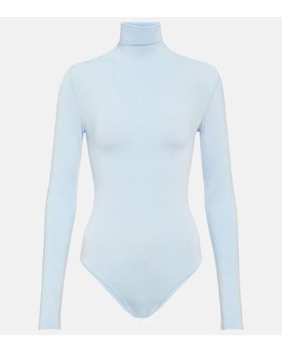 Wolford Turtleneck Cotton-blend Bodysuit - Blue