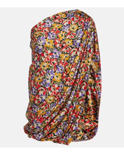 Stella McCartney Robe asymetrique a fleurs - Multicolore