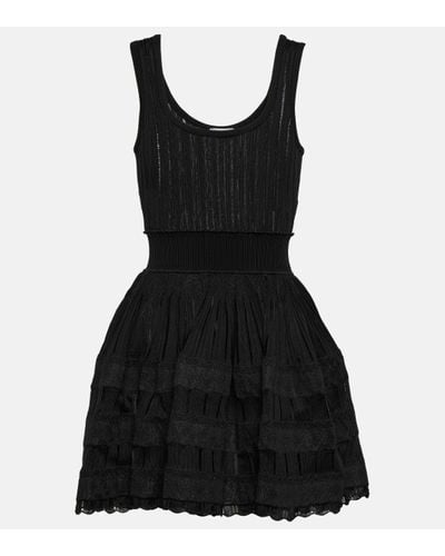 Alaïa Crinoline Scoop-neck Stretch-woven Mini Dress - Black