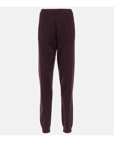 Saint Laurent Straight Wool Sweatpants - Purple