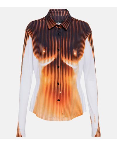 Y. Project X Jean Paul Gaultier Hemd Body Morph - Orange