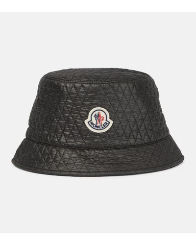 Moncler Sombrero de pescador con parche del logo - Negro