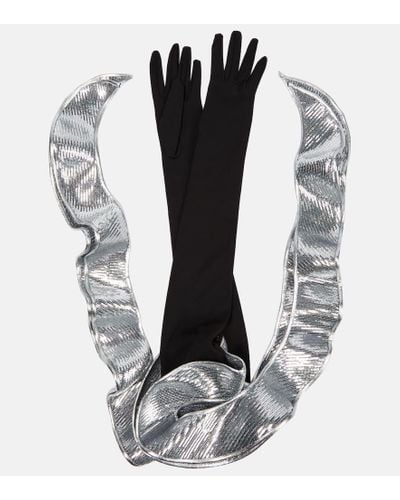 David Koma Long Sequined Gloves - Metallic