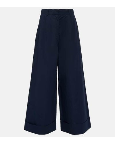 Co. Pantalones anchos de seda y algodon - Azul