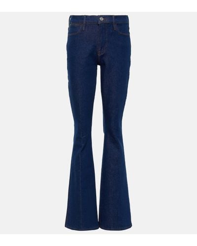 FRAME Le Shape High-rise Flared Jeans - Blue