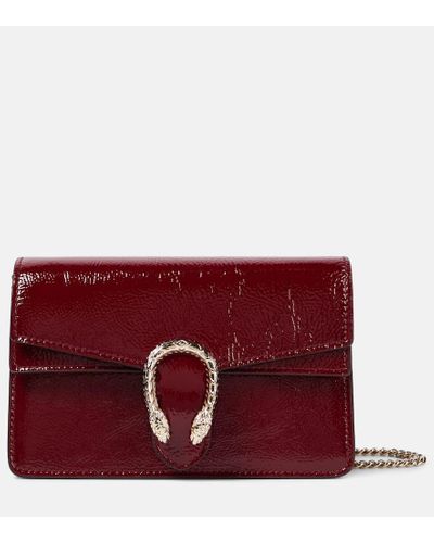 Gucci Dionysus Super Mini Patent Leather Shoulder Bag - Red