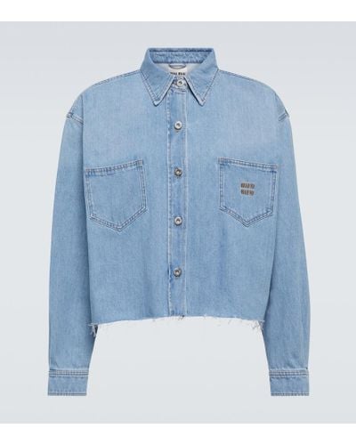 Miu Miu Camicia di jeans cropped - Blu