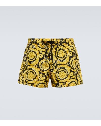 Versace Short de bain Barocco - Jaune