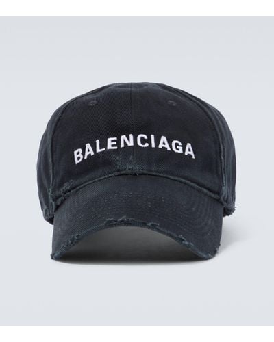 Balenciaga Logo Cotton Baseball Cap - Black