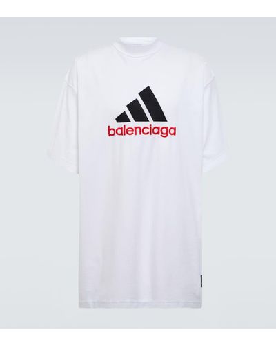 Balenciaga Camiseta con logo estampado de x adidas - Blanco