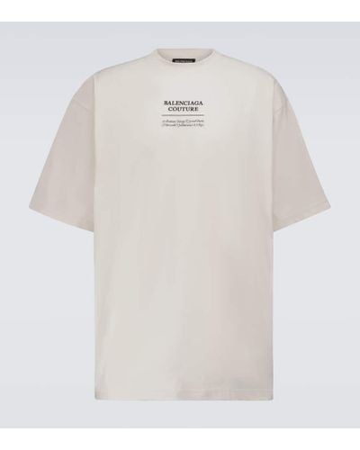 Balenciaga T-Shirt Couture aus einem Baumwollgemisch - Weiß