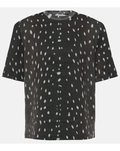 The Attico Camiseta acolchada de algodon estampada - Negro