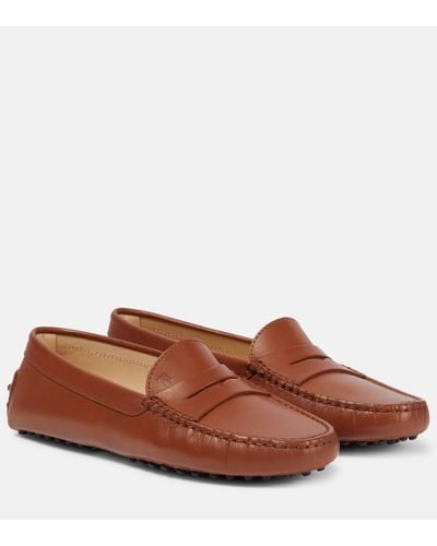 Tod's Gommino Leather Driving Shoes - Brown