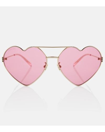 Gucci Heart Sunglasses - Pink