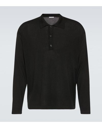 The Row Djon Wool Polo Sweater - Black