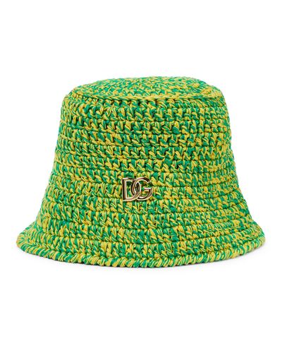 Dolce & Gabbana Cappello da pescatore in crochet DG - Verde
