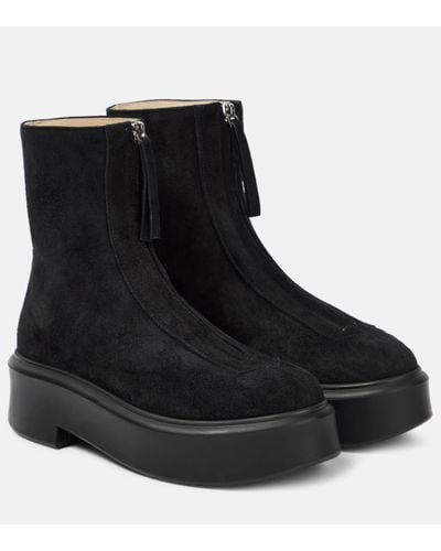 The Row Bottines en daim - Noir