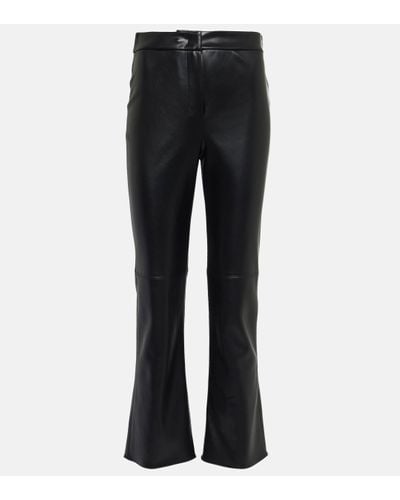 Max Mara Sublime Faux Leather Flared Trousers - Black