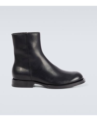Lanvin Medley Leather Ankle Boots - Black
