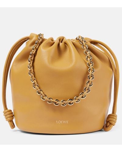 Loewe Flamenco Small Leather Bucket Bag - Metallic