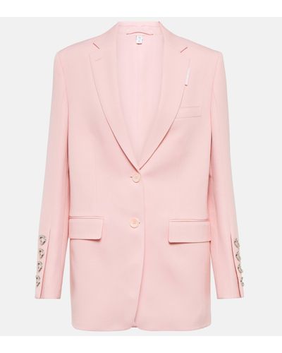 Burberry Single-breasted Wool Blazer - Pink