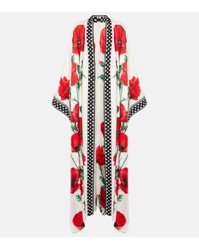 Dolce & Gabbana Kimono imprime en soie - Rouge