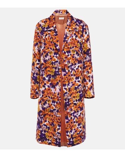 Dries Van Noten Floral Coat - Red