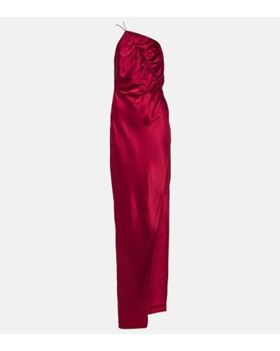 The Sei One-Shoulder-Robe aus Seide - Rot