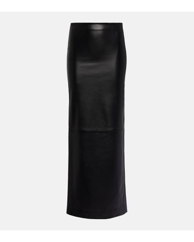 Monot Low-rise Leather Maxi Skirt - Black