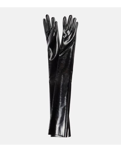 Norma Kamali Handschuhe aus Lacklederimitat - Schwarz
