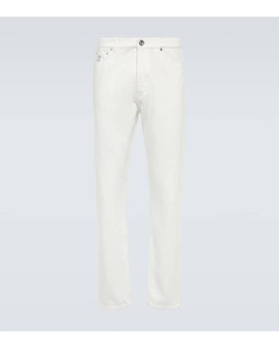 Brunello Cucinelli Mid-Rise Slim Jeans - Weiß