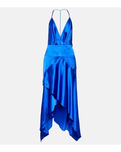 Alexandre Vauthier Asymmetric Midi Dress - Blue