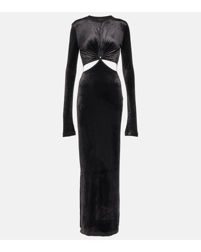 Nensi Dojaka Cutout Velvet Maxi Dress - Black