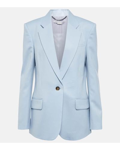 Stella McCartney Blazer in flanella di lana - Blu